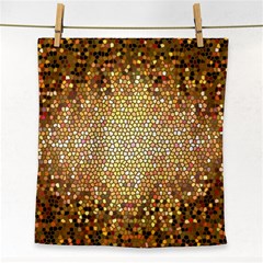 Yellow And Black Stained Glass Effect Face Towel