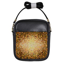 Yellow And Black Stained Glass Effect Girls Sling Bags by Amaryn4rt