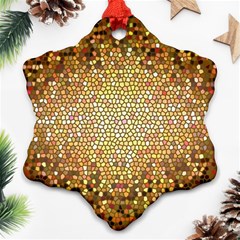 Yellow And Black Stained Glass Effect Ornament (Snowflake)