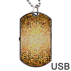 Yellow And Black Stained Glass Effect Dog Tag Usb Flash (one Side) by Amaryn4rt