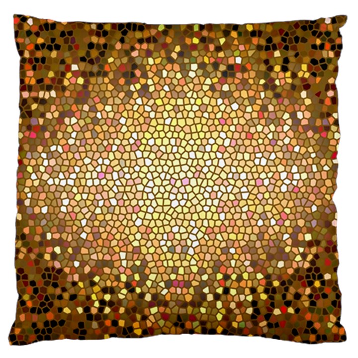 Yellow And Black Stained Glass Effect Large Cushion Case (One Side)