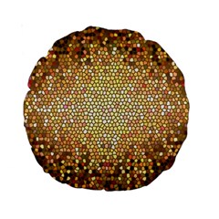 Yellow And Black Stained Glass Effect Standard 15  Premium Round Cushions