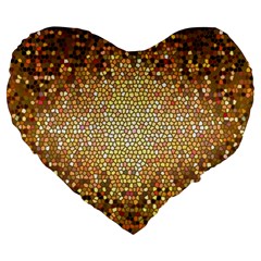 Yellow And Black Stained Glass Effect Large 19  Premium Heart Shape Cushions