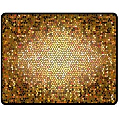 Yellow And Black Stained Glass Effect Double Sided Fleece Blanket (Medium) 