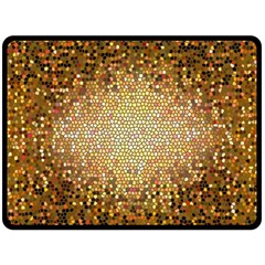 Yellow And Black Stained Glass Effect Double Sided Fleece Blanket (large) 