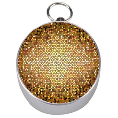 Yellow And Black Stained Glass Effect Silver Compasses