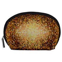 Yellow And Black Stained Glass Effect Accessory Pouches (large)  by Amaryn4rt