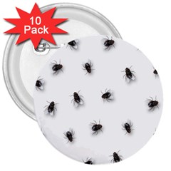 Flies 3  Buttons (10 Pack) 