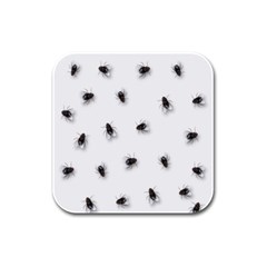 Flies Rubber Square Coaster (4 Pack) 