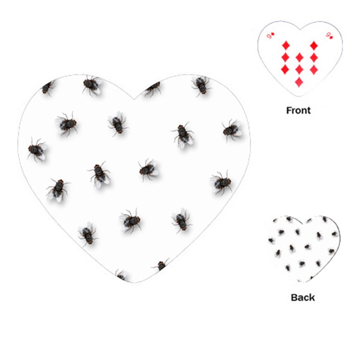 Flies Playing Cards (Heart) 