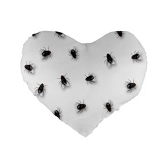 Flies Standard 16  Premium Heart Shape Cushions by Valentinaart