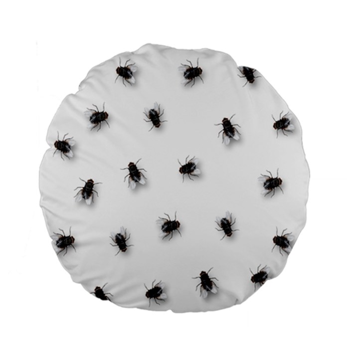 Flies Standard 15  Premium Flano Round Cushions