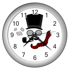 Invisible Man Wall Clocks (silver)  by Valentinaart