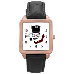 Invisible Man Rose Gold Leather Watch  by Valentinaart