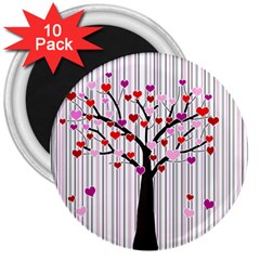 Valentine s Day Tree 3  Magnets (10 Pack) 