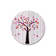 Valentine s Day Tree Magnet 3  (round) by Valentinaart