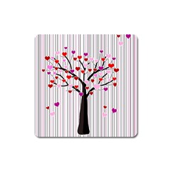 Valentine s Day Tree Square Magnet