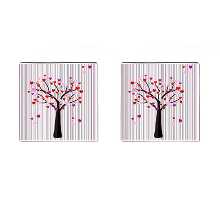 Valentine s day tree Cufflinks (Square)