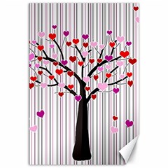 Valentine s Day Tree Canvas 12  X 18   by Valentinaart