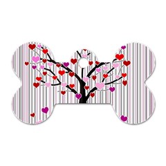 Valentine s Day Tree Dog Tag Bone (two Sides)