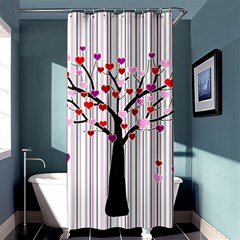 Valentine s Day Tree Shower Curtain 36  X 72  (stall) 