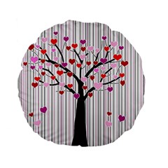 Valentine s Day Tree Standard 15  Premium Round Cushions