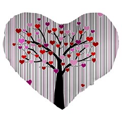 Valentine s Day Tree Large 19  Premium Heart Shape Cushions by Valentinaart