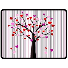 Valentine s Day Tree Double Sided Fleece Blanket (large)  by Valentinaart