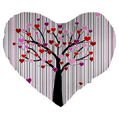 Valentine s Day Tree Large 19  Premium Flano Heart Shape Cushions