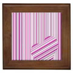 Pink Love Pattern Framed Tiles by Valentinaart