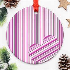 Pink Love Pattern Ornament (round) by Valentinaart