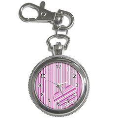 Pink Love Pattern Key Chain Watches