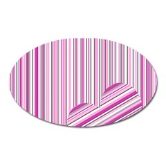 Pink Love Pattern Oval Magnet by Valentinaart