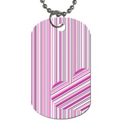 Pink Love Pattern Dog Tag (one Side)