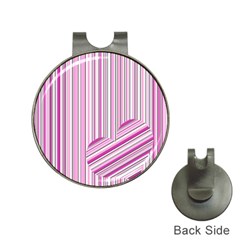 Pink Love Pattern Hat Clips With Golf Markers