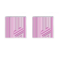 Pink Love Pattern Cufflinks (square)