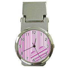 Pink Love Pattern Money Clip Watches