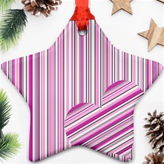 Pink Love Pattern Star Ornament (two Sides)