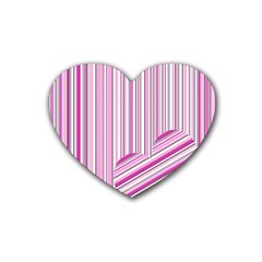 Pink Love Pattern Rubber Coaster (heart) 