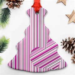 Pink Love Pattern Christmas Tree Ornament (two Sides)