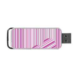 Pink Love Pattern Portable Usb Flash (one Side)