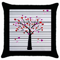 Love Tree Throw Pillow Case (black) by Valentinaart