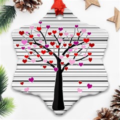 Love Tree Snowflake Ornament (two Sides)