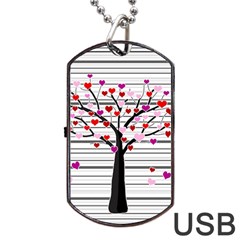 Love Tree Dog Tag Usb Flash (one Side) by Valentinaart