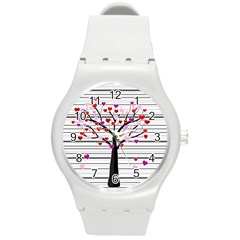 Love Tree Round Plastic Sport Watch (m)