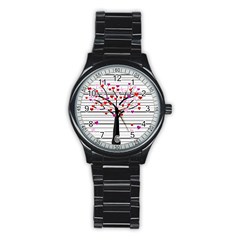 Love Tree Stainless Steel Round Watch