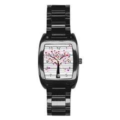 Love Tree Stainless Steel Barrel Watch