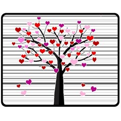 Love Tree Double Sided Fleece Blanket (medium)  by Valentinaart