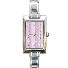 Pink Love Rectangle Italian Charm Watch by Valentinaart