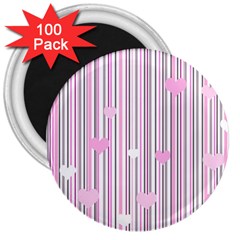 Pink Love 3  Magnets (100 Pack)